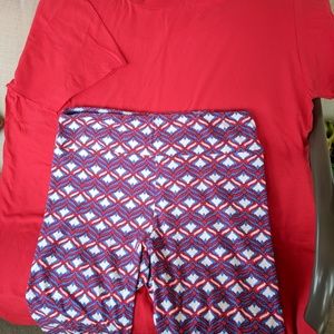 NWOT LLR leggings set outfit with XXL Adult Tee